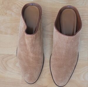 Aquatalia Cognac Suede Mules sz 6.5